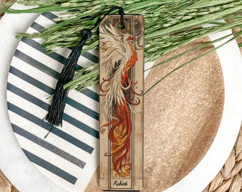 Phoenix Bookmark, Greek Mythology, Metal Bookmark, Rebirth Quote, Unique Reading Accessory