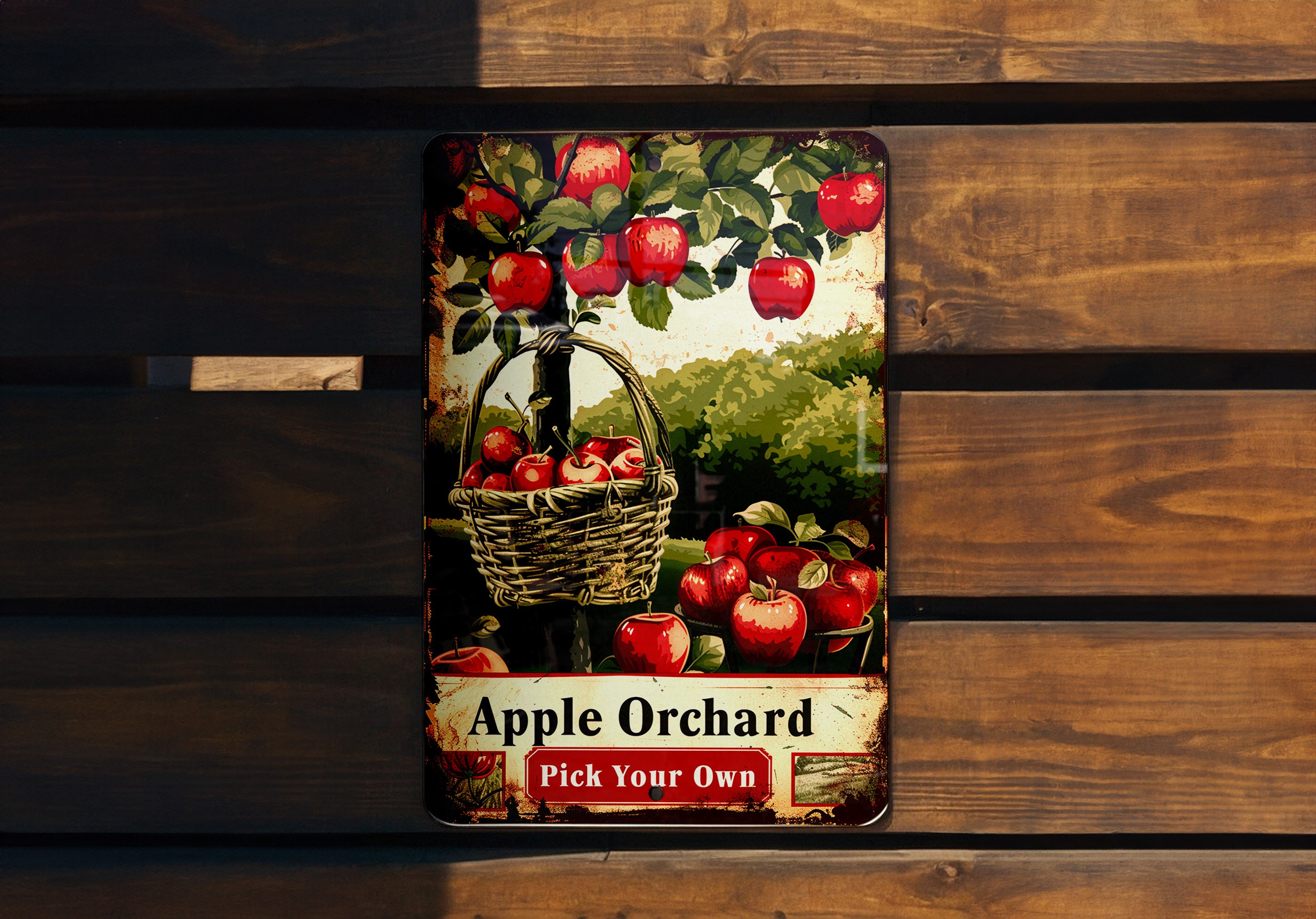 Apple Orchard Vintage Sign - Pick Your Own, Metal Sign, Apple Trees ...