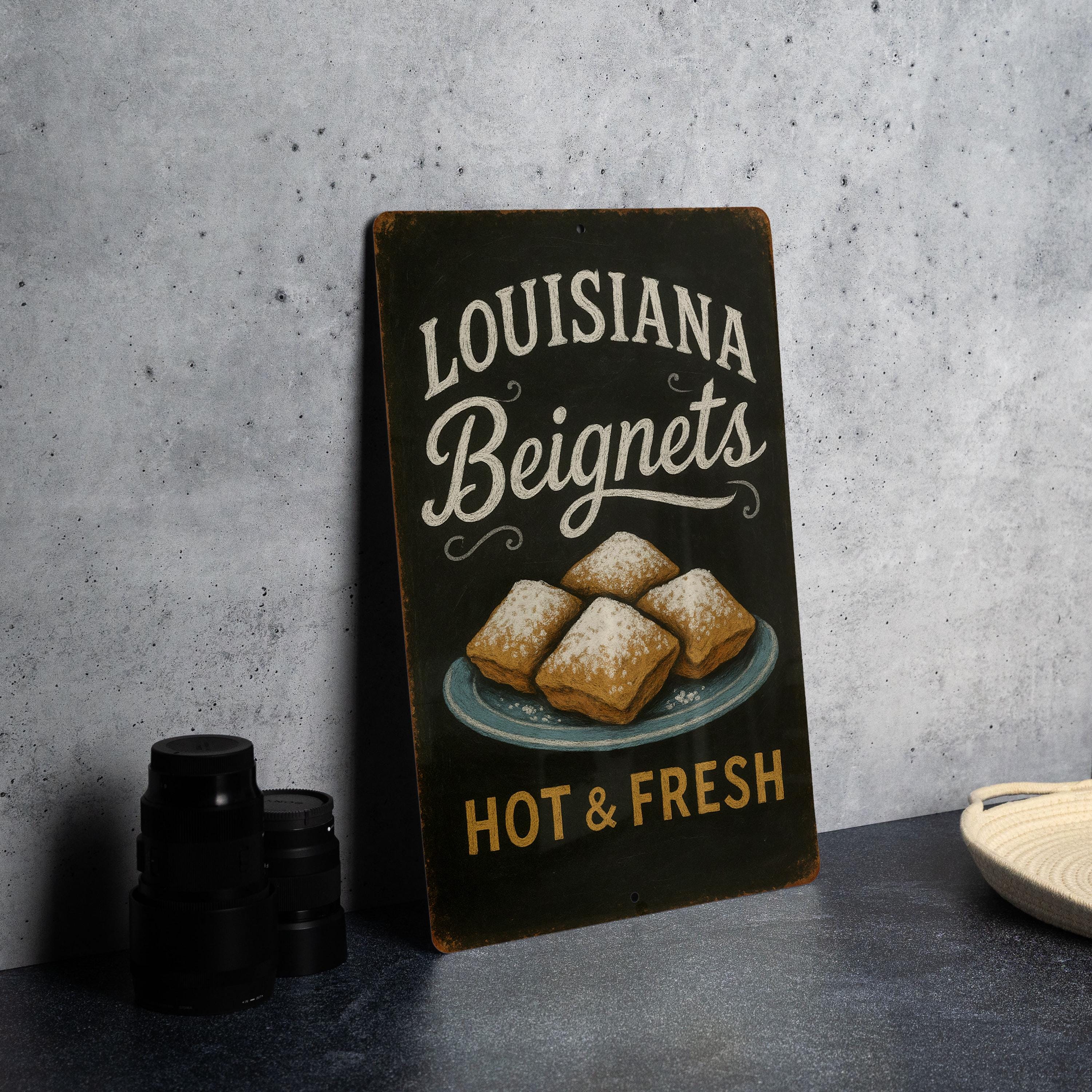 Retro Louisiana Beignets Chalkboard Metal Sign – Vintage Tin Kitchen ...