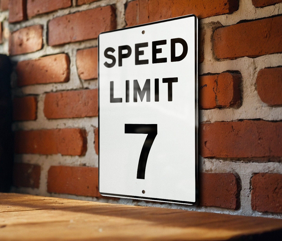 Speed Limit 7 MPH Sign - Unique Aluminum Traffic Sign for Specific