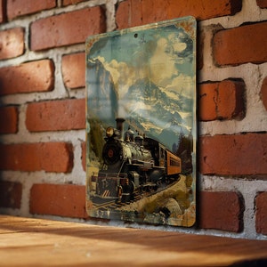 Vintage Train Metal Sign, Scenic Rail Journeys, Victorian Border Design ...