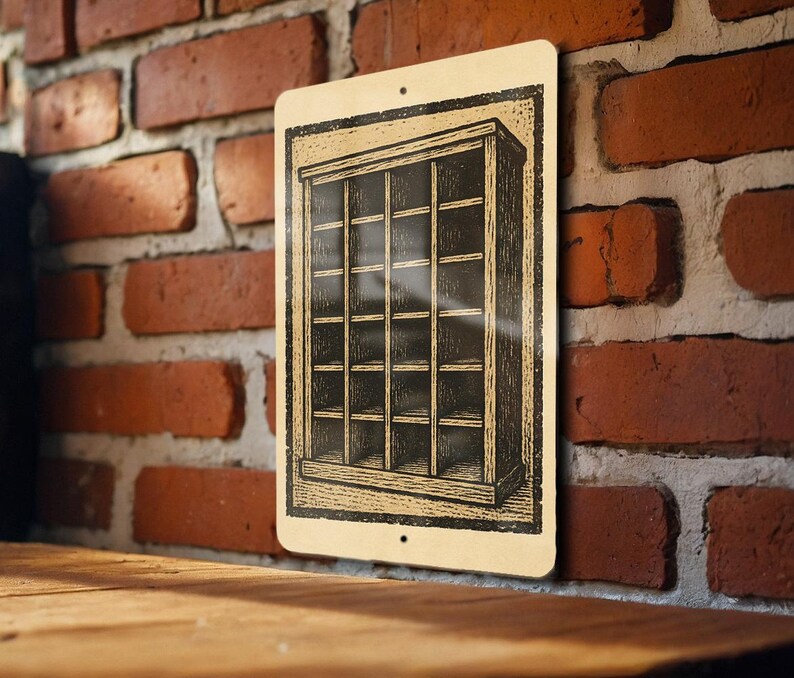 Vintage Mail Sorter Cubbies Metal Sign – Rustic Wood Stamp Style Postal ...
