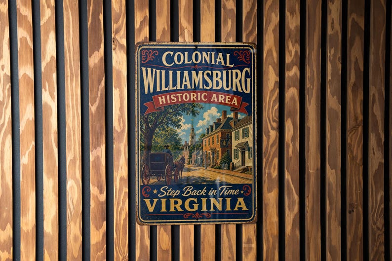 Colonial Williamsburg Historic Area Virginia Vintage Style Metal Sign ...