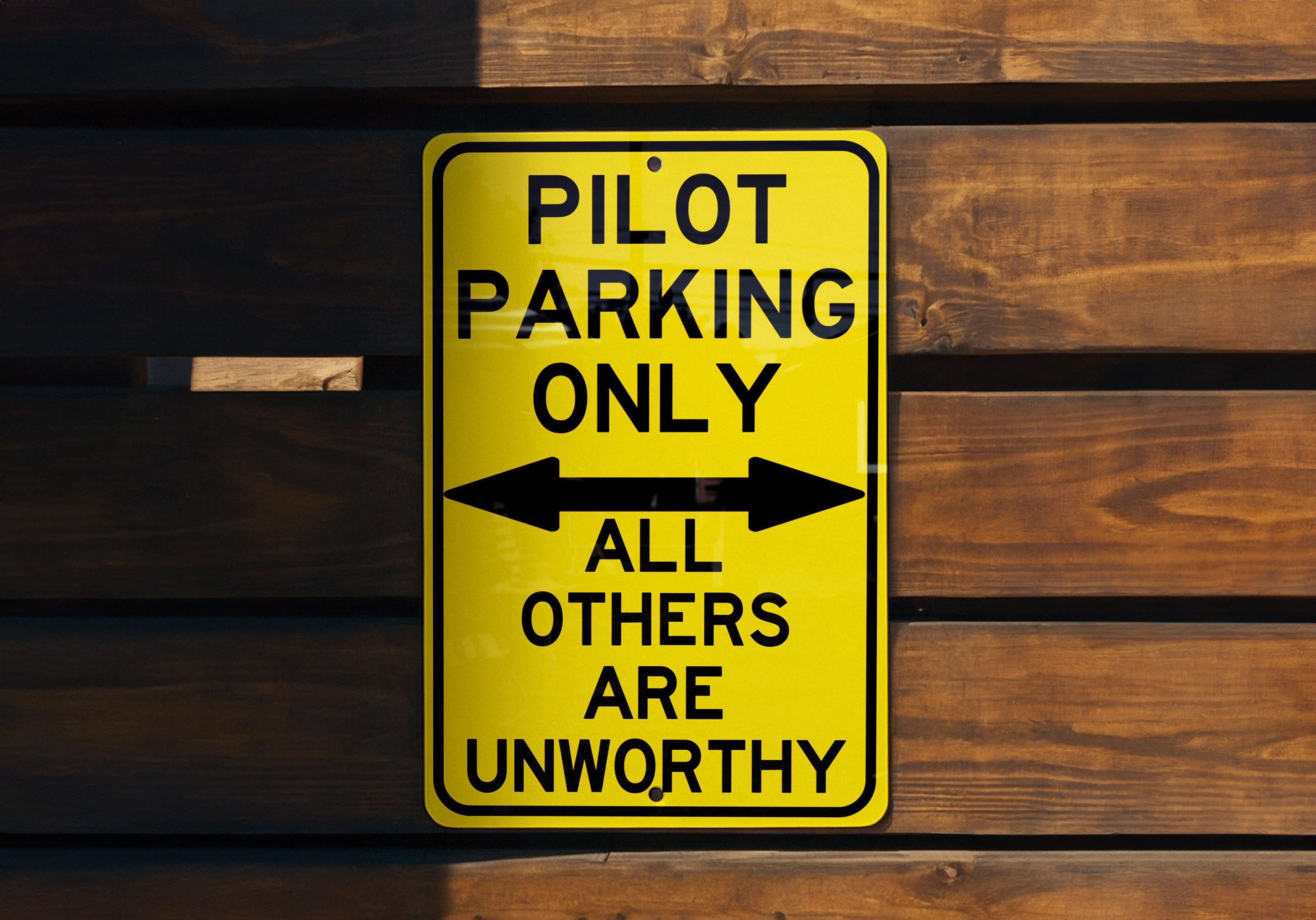 Pilot Parking Only Metal Sign - Aviation Decor, Exclusive Parking, Pilot Gifts, Aircraft Sign, Unique Wall Art