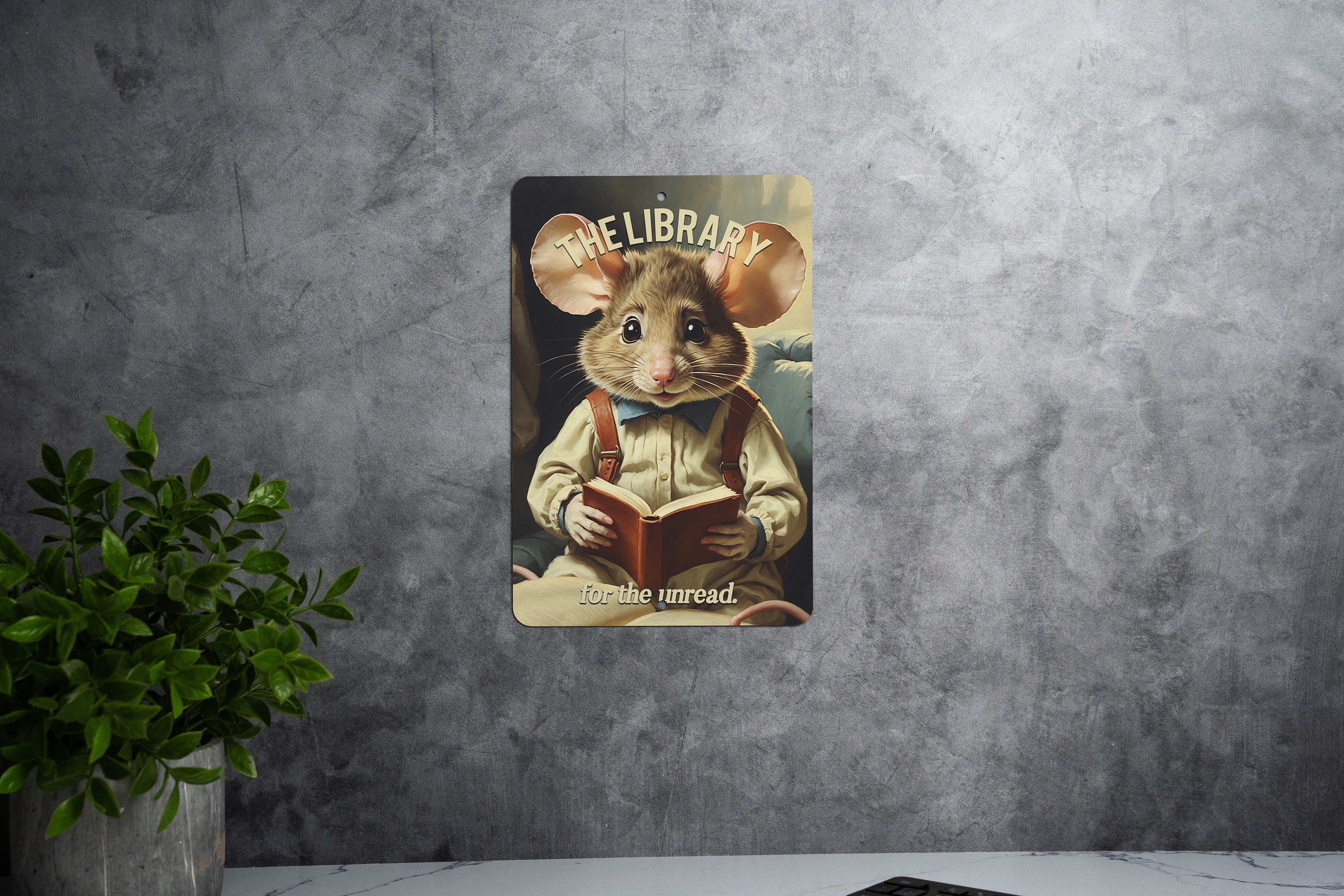 The Library for the Unread Metal Sign - Book Lover Decor, Reading Nook ...