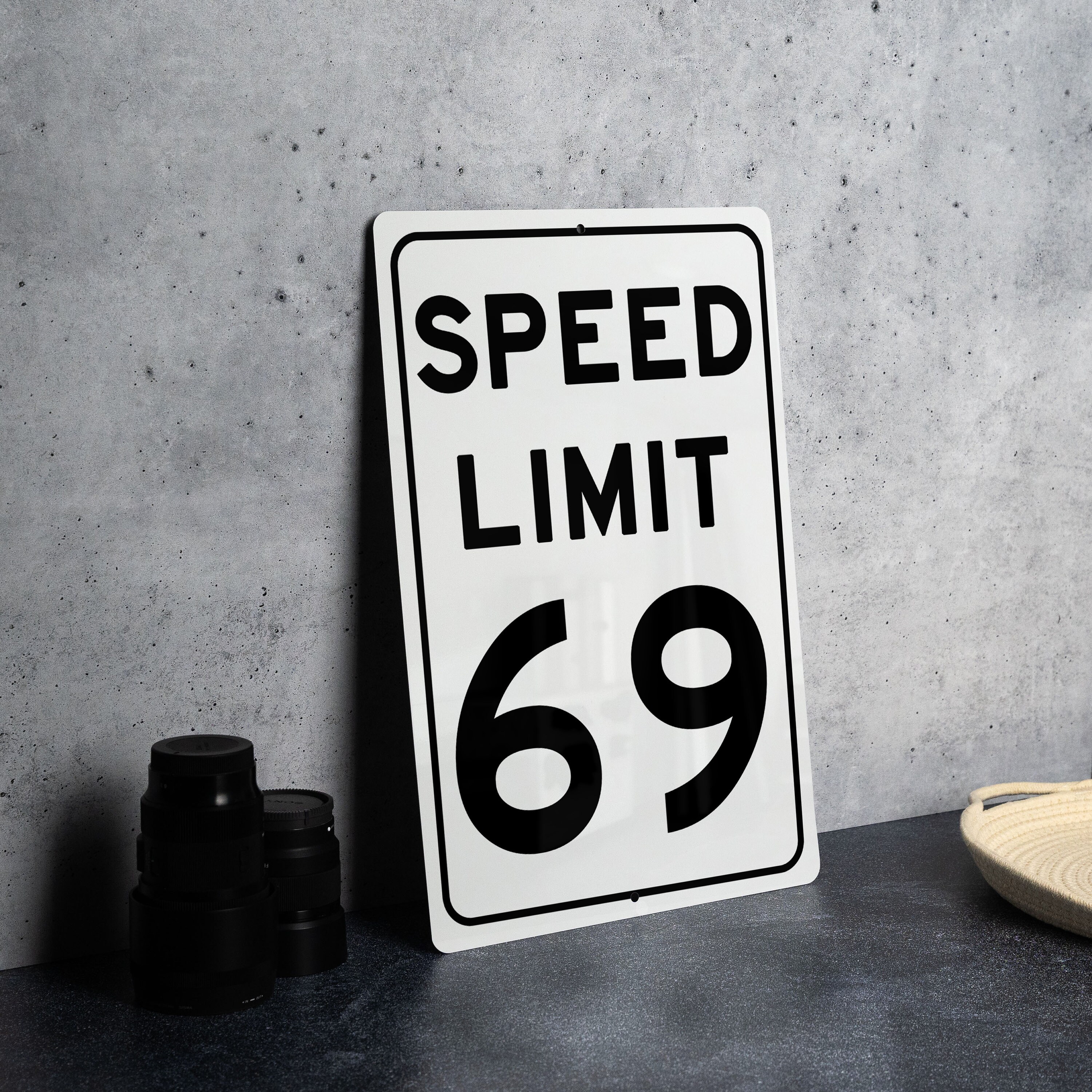 Speed Limit 69 MPH Sign - Novelty Aluminum Sign for Humorous Decor