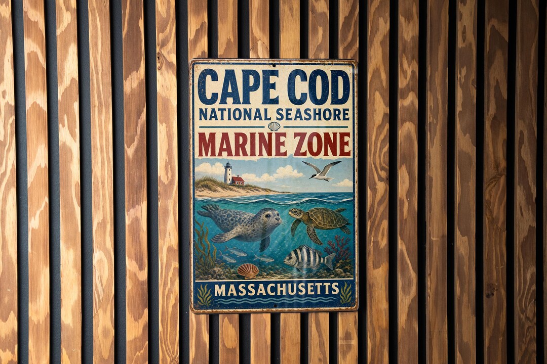 Cap Cod Sign Cape Cod National Seashore Marine Zone Massachusetts Vintage Style ...