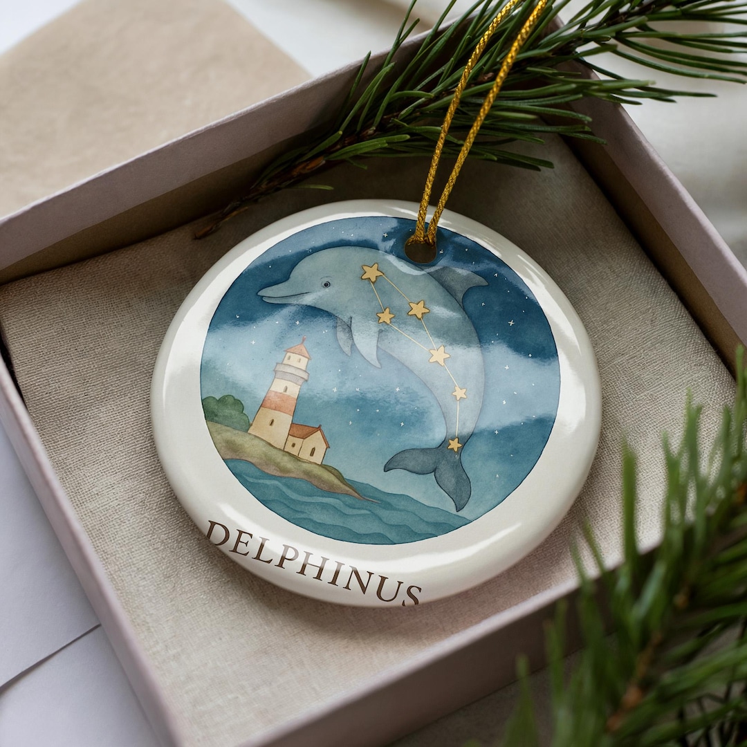 Delphinus Constellation Ceramic Ornament – Mythical Dolphin Star ...