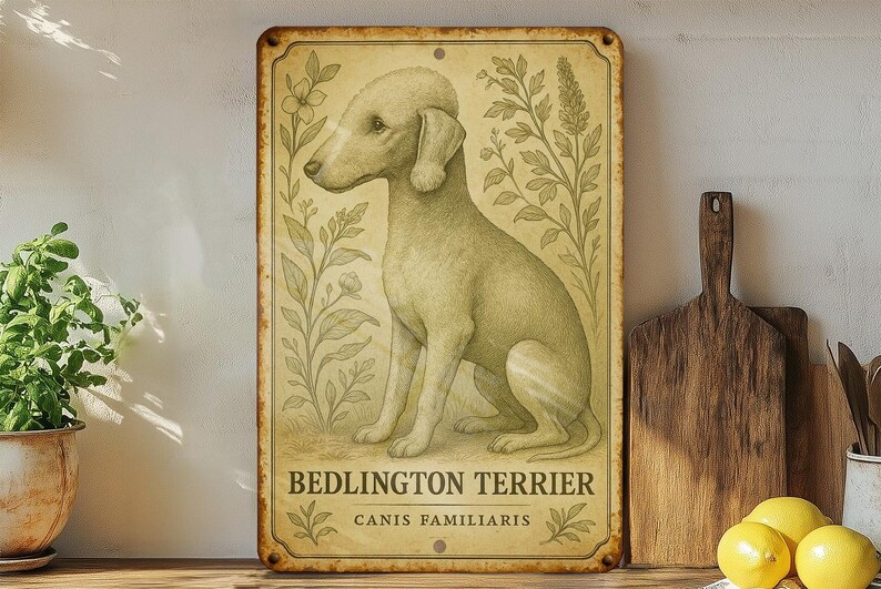 a picture of a dog sitting on a shelf