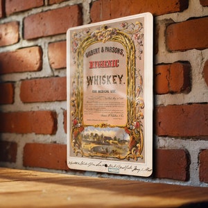 Hygienic Whiskey Medical Use Vintage Metal Poster - Prohibition Era Decor, Historic Bar Ad