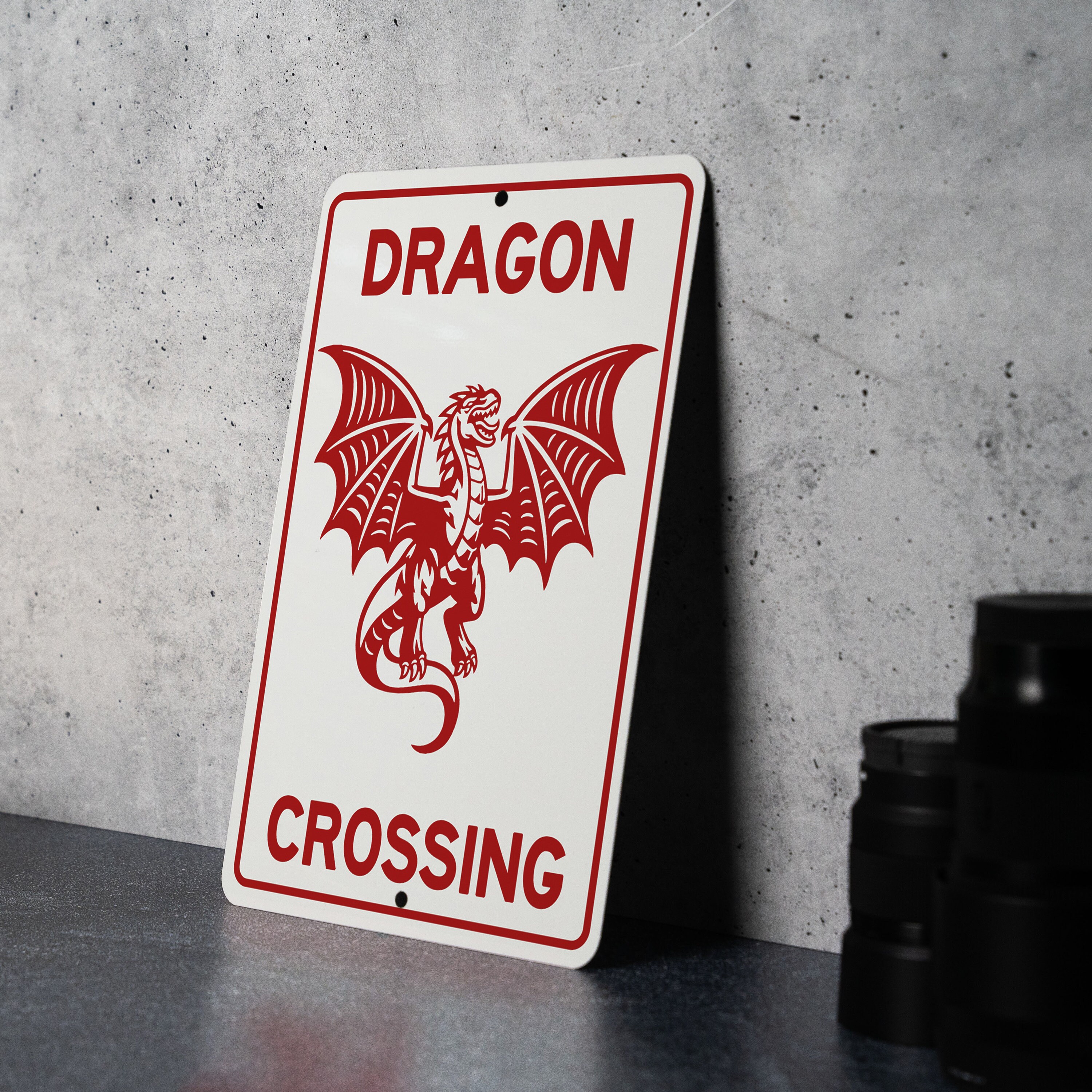 Iron Creatures. Sign Dragon Crossing Metal Sign, Fantasy Decor, Mythical Creature Sign ...