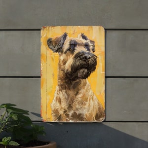 Soft Coated Wheaten Terrier Metal Sign, Vintage Style Decor, Dog Lover Gift, Rustic Home Decoration, Pet Art Display