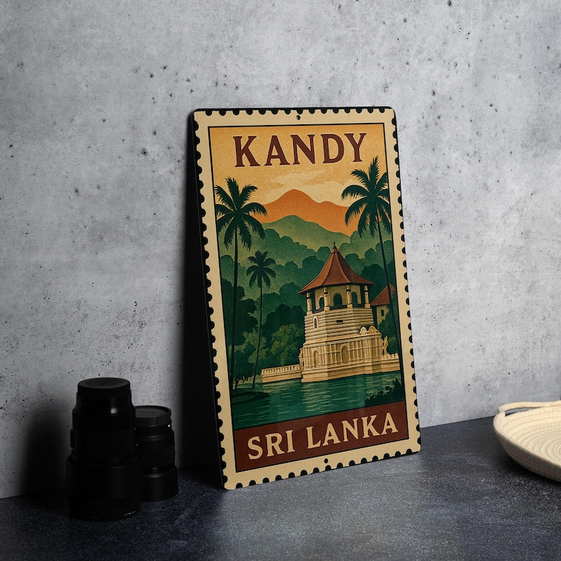 Kandy Kitchen Sign Kandy Sri Lanka Metal Sign – Vintage Stamp Style Wall Art, Travel ...
