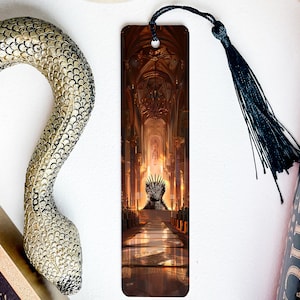 Royal Throne   Metal Bookmark, Sword Throne, Grand Hall Decor, Fantasy Book Lover, Unique Bookmarks