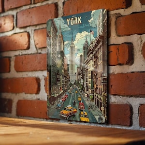 Retro Cartoon&#39;s New York Adventure Metal Sign vintage cartoons, New York, retro decor, metal signs