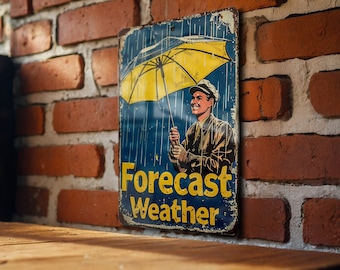 Vintage Style Meteorologist Sign, Weather Forecast Decor, Metal Wall Art, Home Office Decoration, Gift for Meteorologist