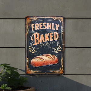 Fresh Bakery Sign, Warm Colors, Playful Font, Detailed Frame, Fresh ...