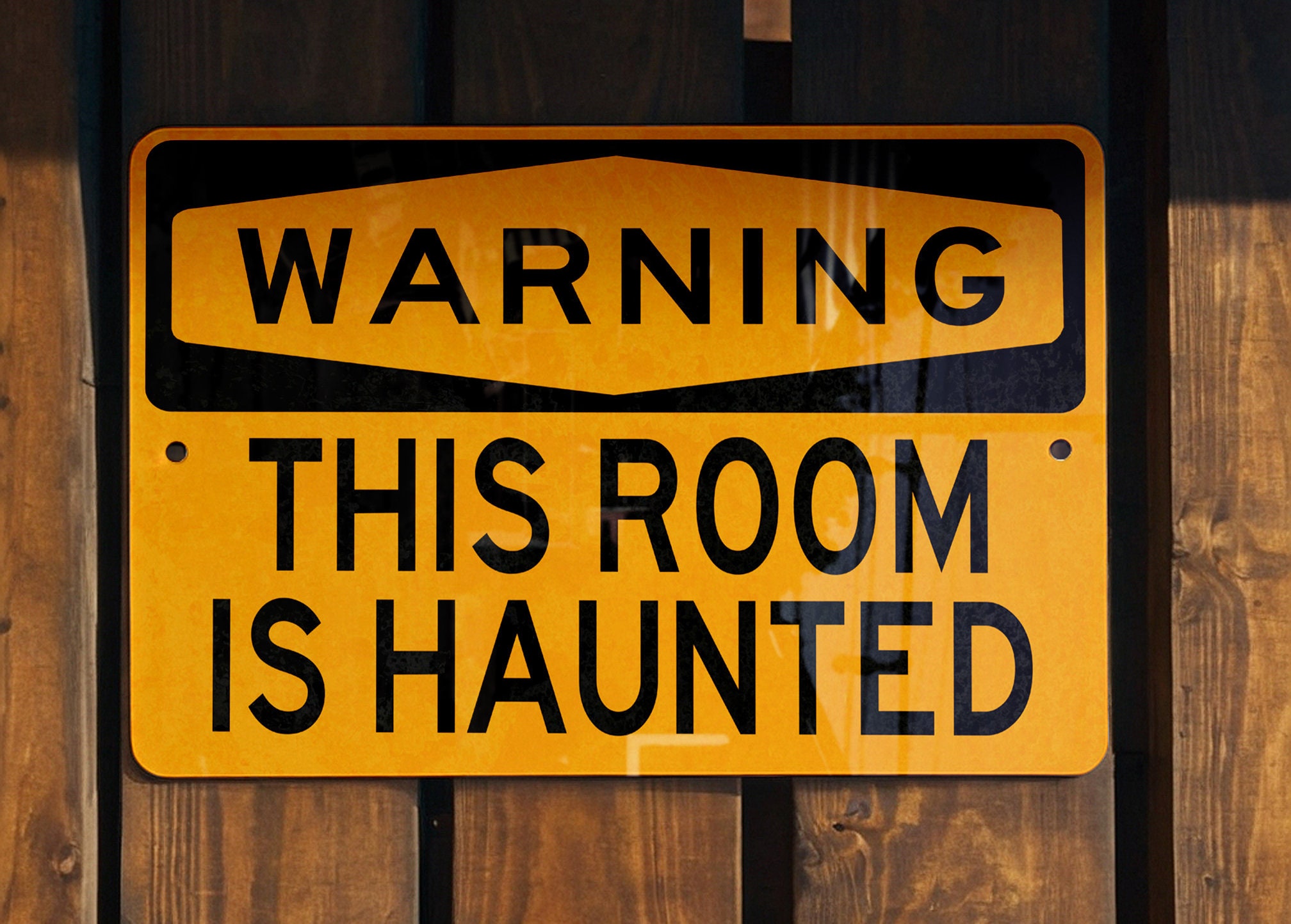 Haunted Room Metal Sign, Ghost Warning Decor, Spooky Wall Art ...
