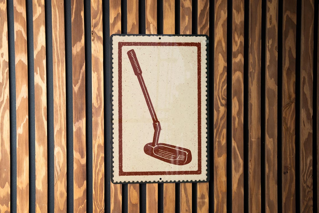 Vintage Golf Putter Metal Sign – Retro Stamp Style Wall Art for Golfers ...