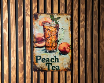 Vintage Iced Tea Sign Hot Cocoa Sweet Tea Time Vintage Metal Tin Signs