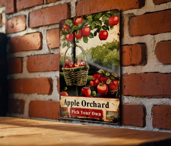 Apple Orchard Vintage Sign - Pick Your Own, Metal Sign, Apple