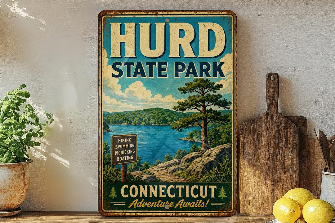 Hurd State Park Connecticut Vintage Style Metal Sign, Outdoor ...