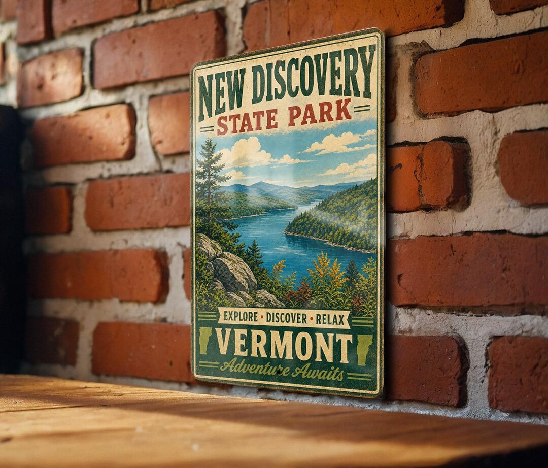 New Discovery State Park Vermont Vintage Style Metal Sign, Park ...