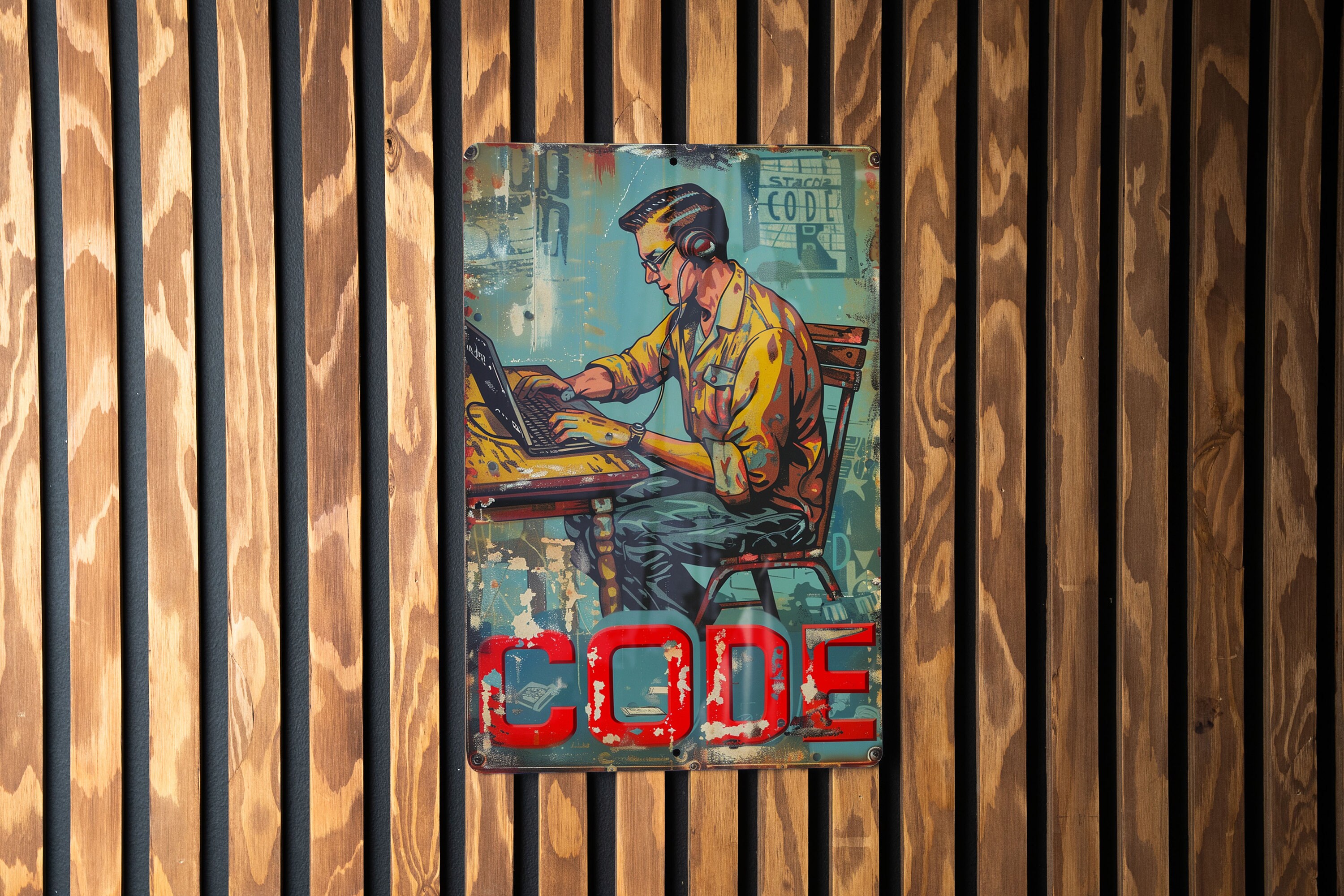 Coding Decor Programmer CODE Vintage Style Metal Sign - Funny Gift, Coding Decor ...