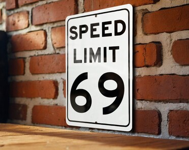 Speed Limit 69 Lustiges Aluminiumschild – 30,5 X 20,3 Cm, Humorvolle Wanddekoration Für Bar, Garage, Männerhöhle