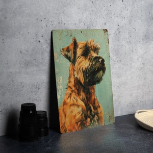 Soft Coated Wheaten Terrier Vintage Style Metal Sign, Aluminum Decor, Dog Lover Gift, Retro Wall Art, Home Decoration