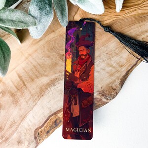 Fantasy-Themed Metal Bookmark, Magician Text, Book Lover Gift, Reading Accessory, Unique Bookmark