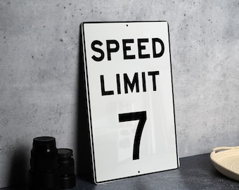 Speed Limit 7 MPH Sign - Unique Aluminum Traffic Sign for Specific