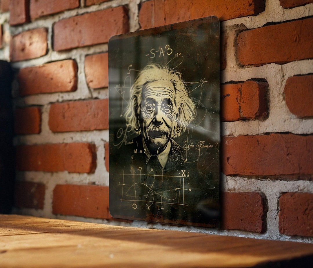 元箱付属のドイツ独国 Einstein 超高級 MCカートリッジ TU2 Einstein Chalkboard Metal Sign, E=mc Squared Vintage Decor, Hand