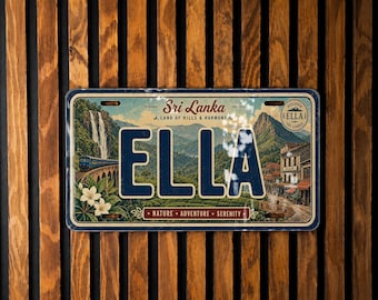 Retro Style Ella License Plate, Custom Name Car Tag, Personalized Vehicle Plate, Ella Gift, Front or Back Auto Plate