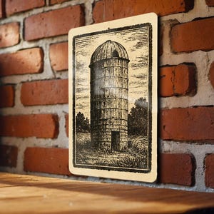 Weathered Silo Metal Sign – Rustic Farmhouse Wall Art, Vintage Barn Decor, Country Living Stamp Style Artwork