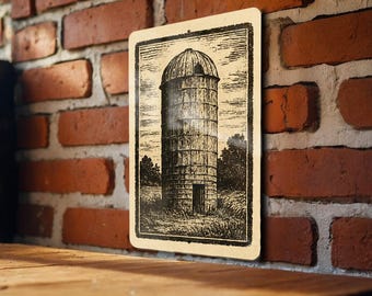 Weathered Silo Metal Sign – Rustic Farmhouse Wall Art, Vintage Barn Decor, Country Living Stamp Style Artwork