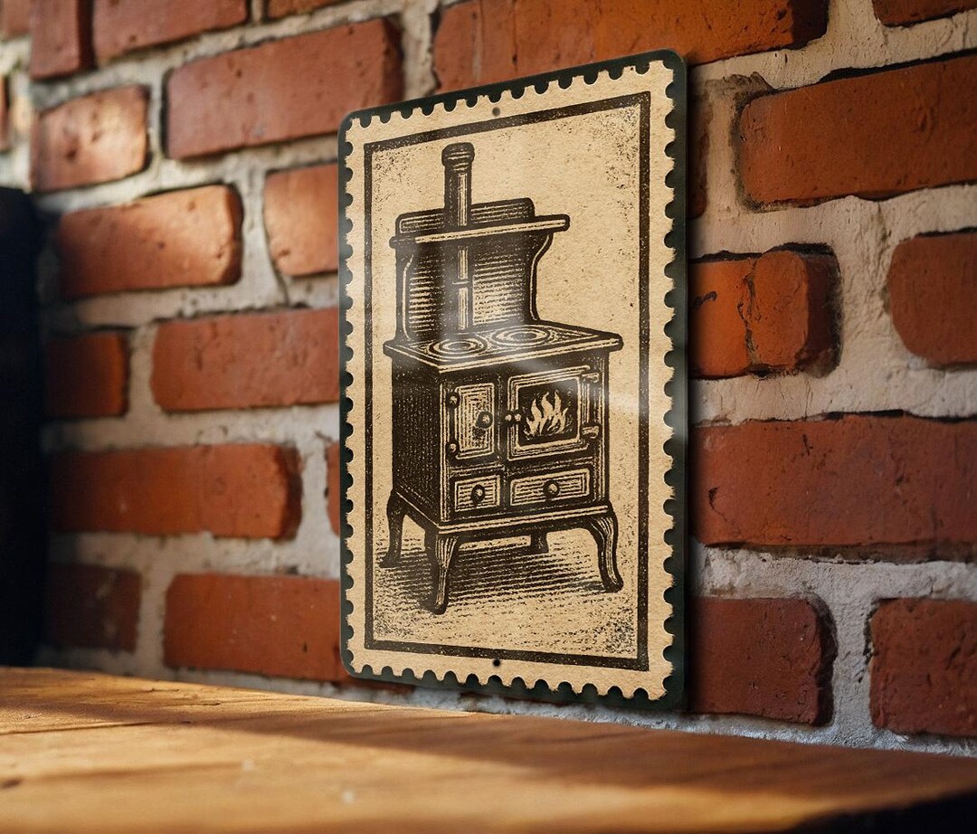 Vintage Wood Cook Stove Metal Sign – Rustic Farmhouse Kitchen Wall Art ...