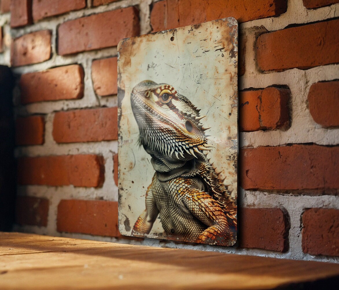WSTKJW Panneau en métal motif dragon barbu - Décoration murale