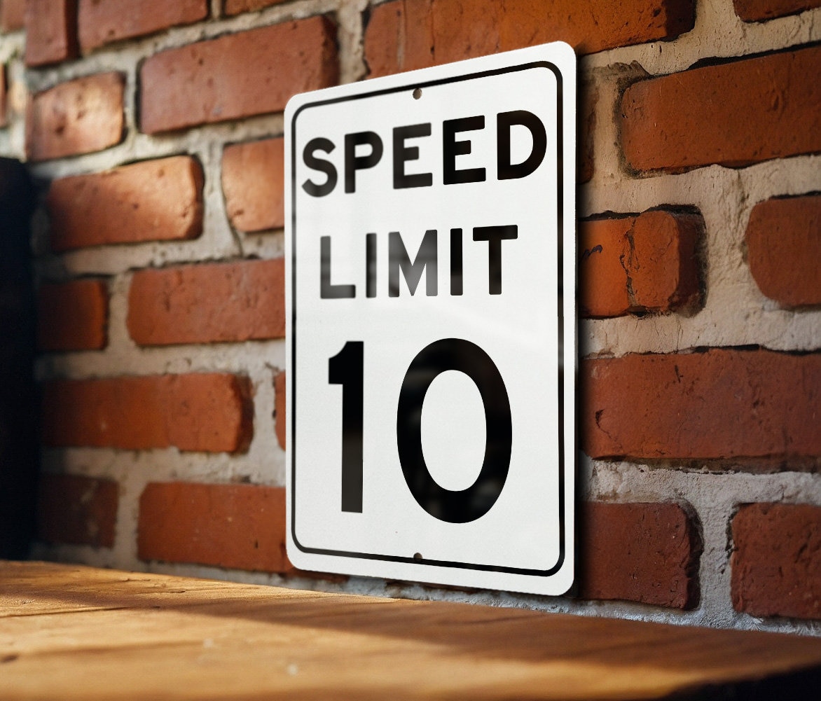 Speed Limit 10 MPH Sign - Aluminum Safety Sign for Slow Traffic
