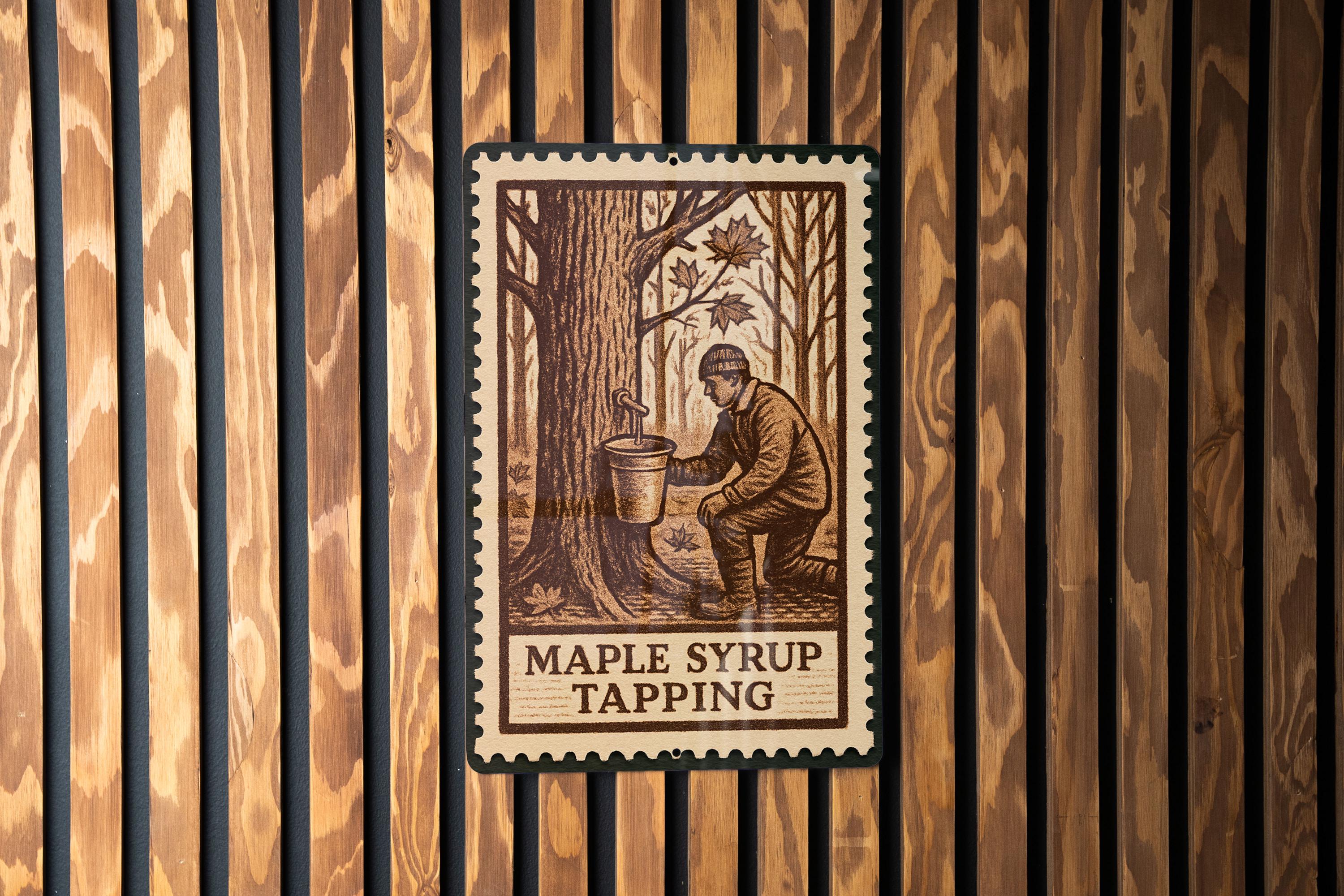 Syp Sign Maple Syrup Tapping Metal Sign – Rustic Stamp Style Wall Art for Cabin ...
