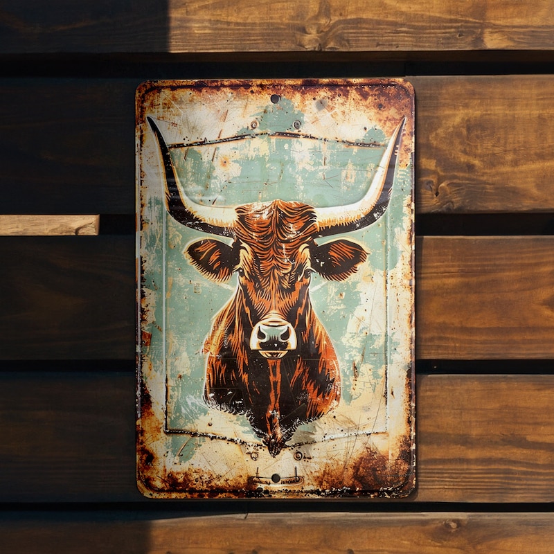 Vintage Texas Longhorn Sign - Etsy