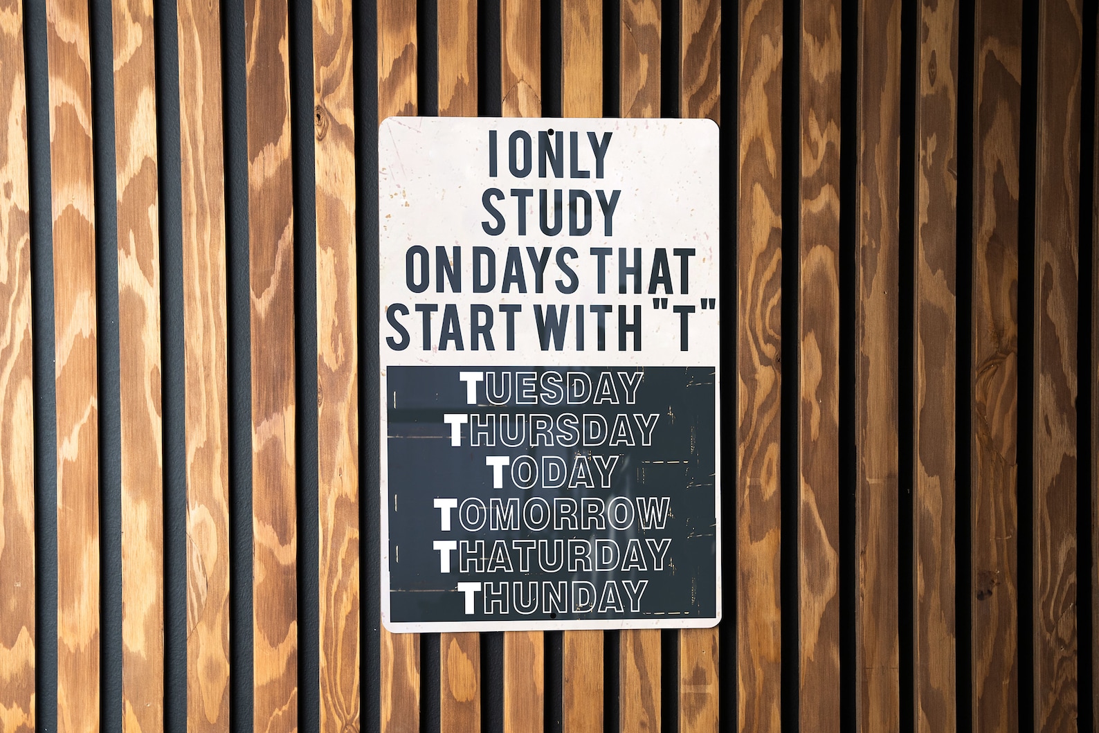 Study Sign Board T-day Study Metal Sign, College Decor, Wall Art, Dorm Room Sign, Study ...