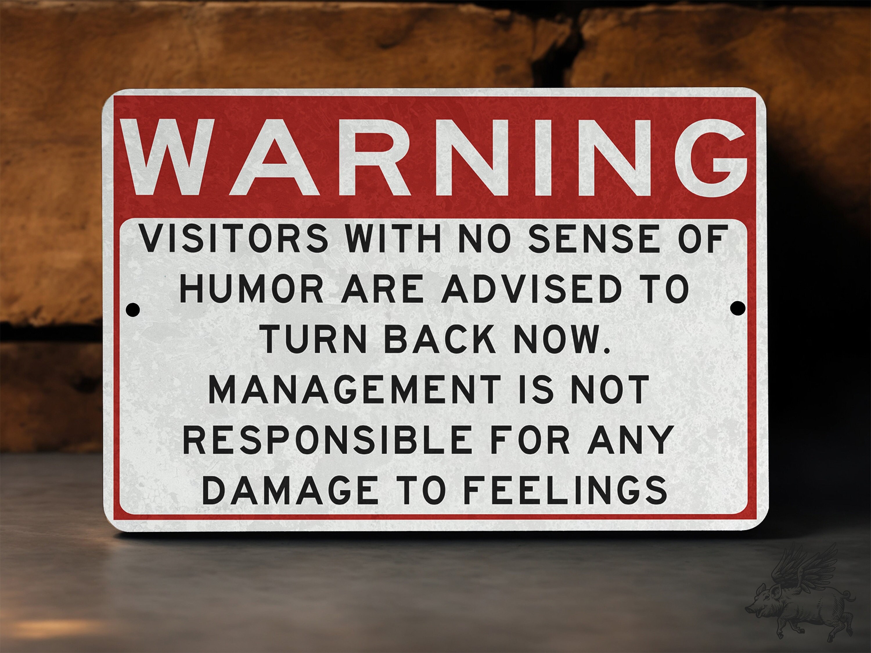 Metal Warning Sign, Not Responsible For Feelings, Sense Of Humor, Do Not Dumb, Funny Sarcastic Sign, Metal Garage Sign, Shop Sign, Dad Gift
