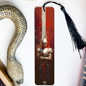 Valiant Knight Metal Bookmark, Shining Armor, Glowing Sword, , Knight Accessory