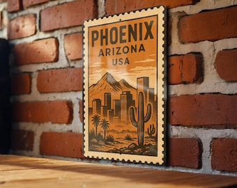 Welcome to Phoenix Metal Sign / Retro Arizona Cowboys Cactus