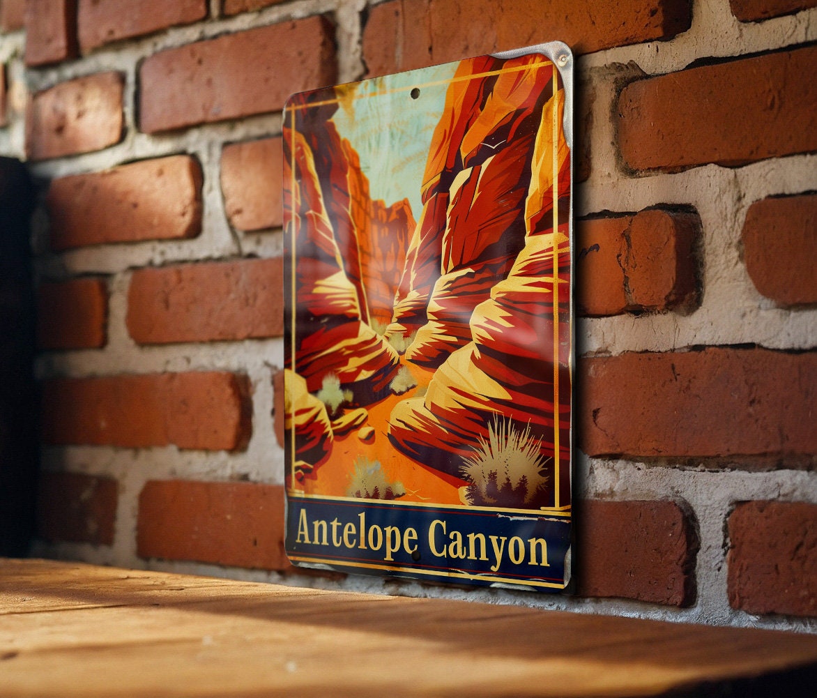 Antelope Canyon Sign, Arizona Metal Decor, Vintage Style Sign, Wall Art ...