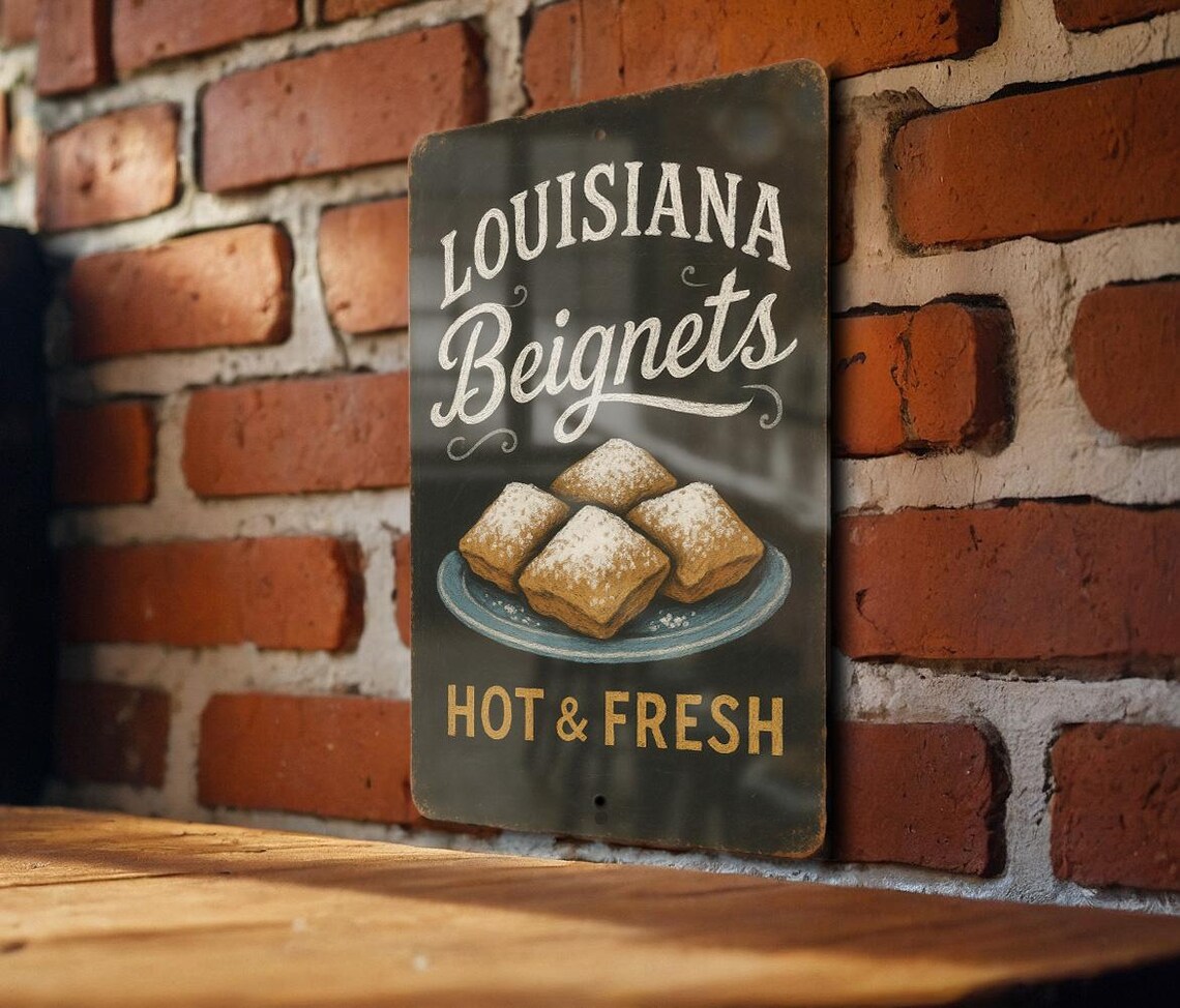 Retro Louisiana Beignets Chalkboard Metal Sign – Vintage Tin Kitchen ...
