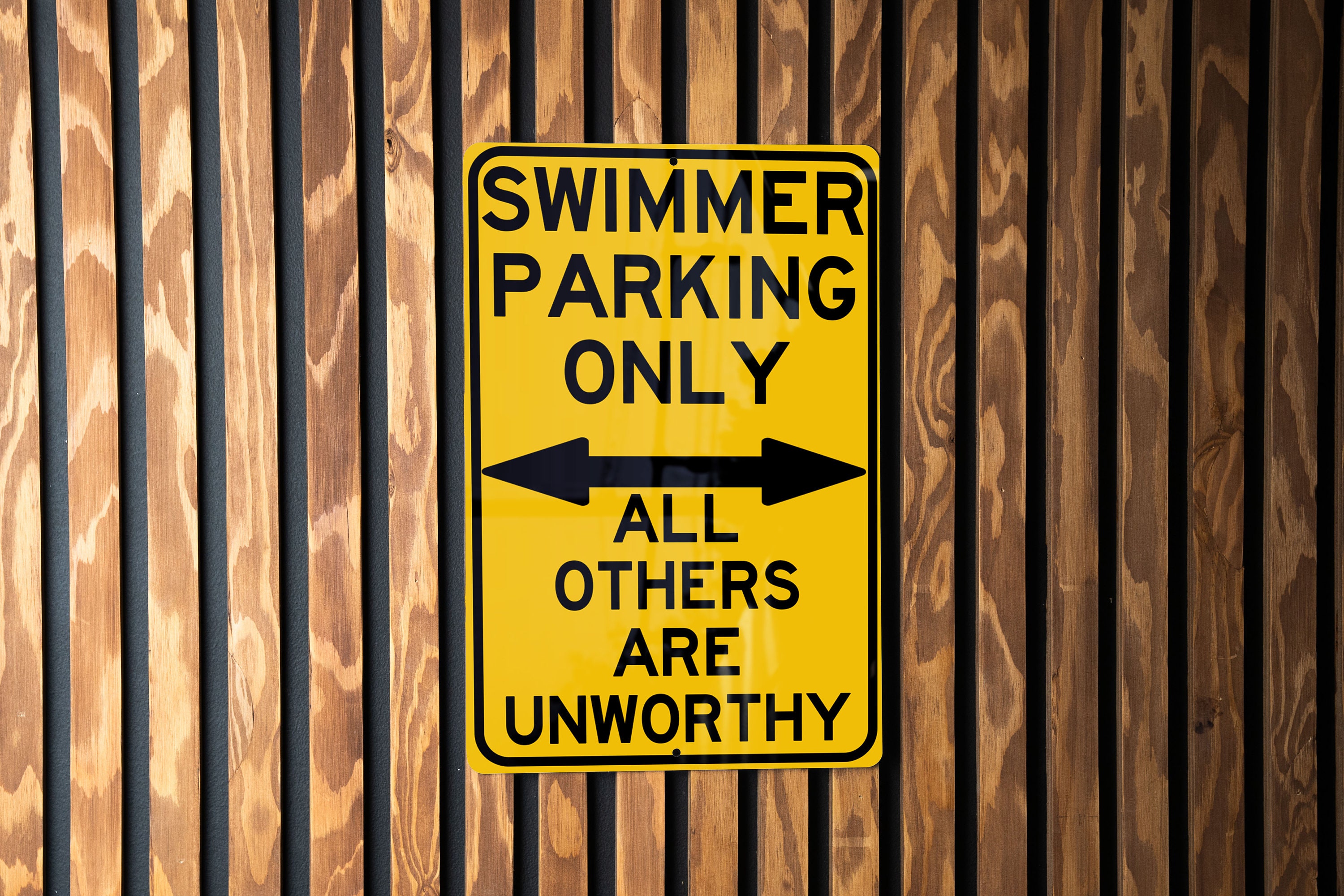 Swimmer Parking Only Metal Sign, All Others Unworthy, Pool Decor, Swimming Gift, Outdoor Sign
