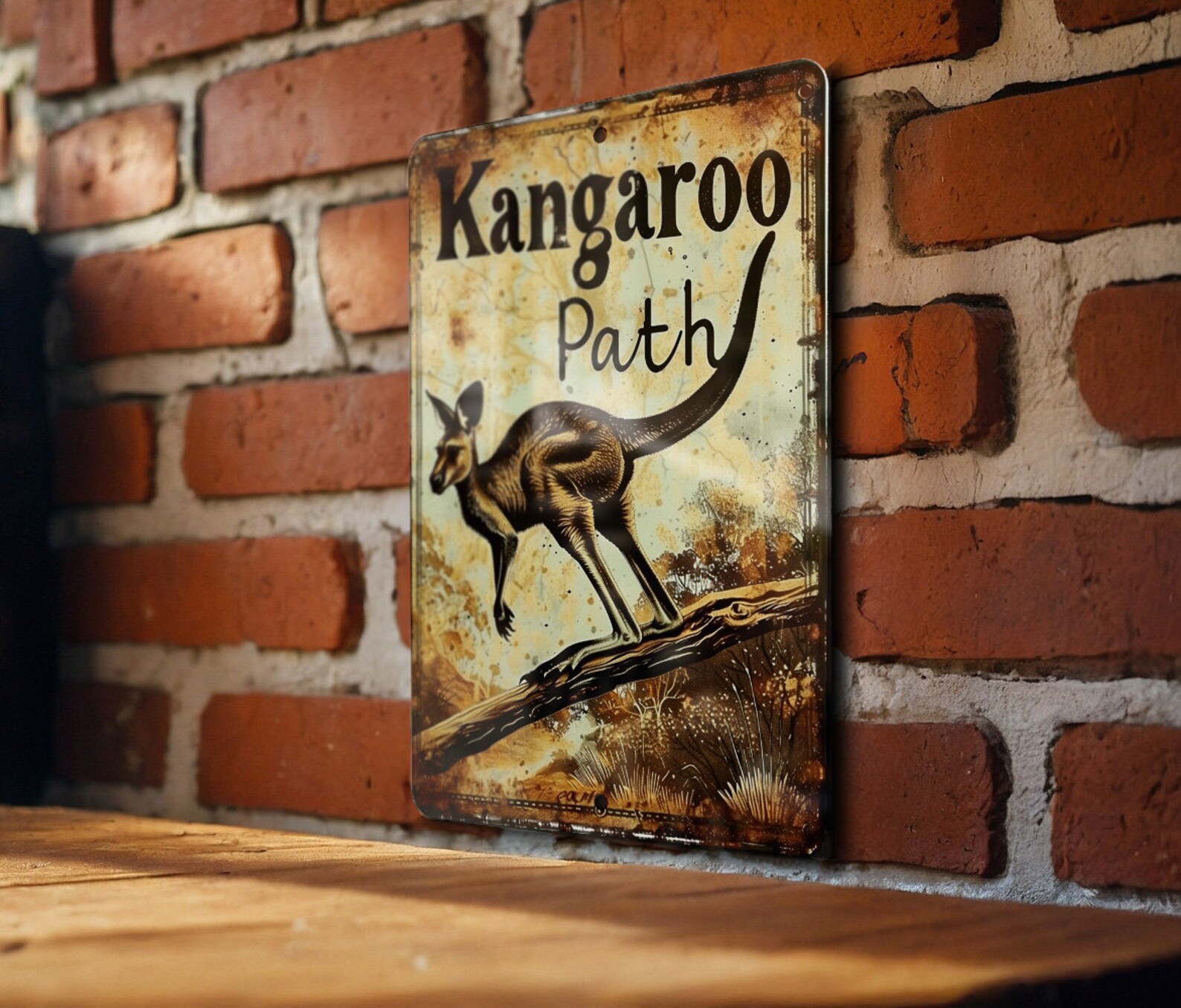 Outback Trail Sign, Kangaroo Path Decor, Australian Adventure, Vintage ...