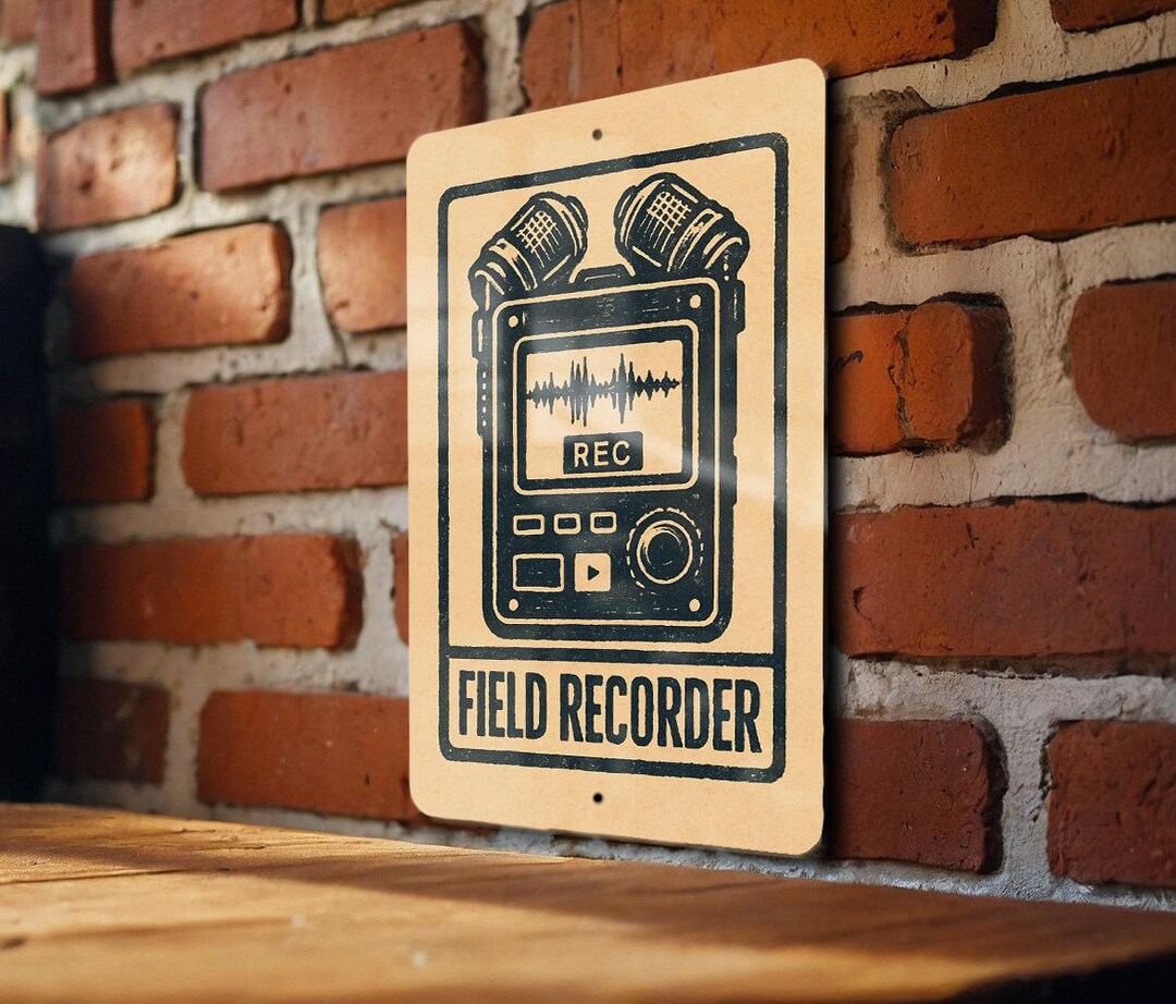 Field Recorder Metal Sign – Vintage Stamp Style Wall Art for Audio ...